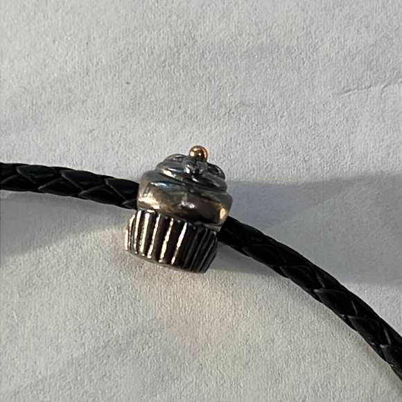 Pandora Cupcake w Gold Cherry on Top Charm - Picture 7 of 11